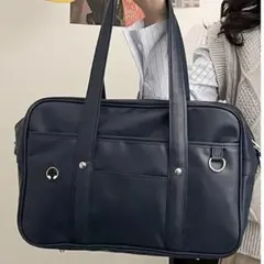 スクールバッグ トート 通学カバン スクバ 黒 学生 高校生 レザー コスプレ