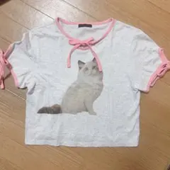 CANDY STRIPPER キャットプリント Tシャツ ピンクのサムネイル