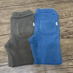 リブ編みレギンス 100cm グレー・ブルー