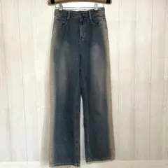 BASIC FIT ベーシックフィット ワイド ストレート ジーンズ　26(S)