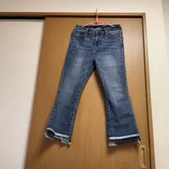 QVC アンドラブクローゼット　フリンジデニムパンツ　L Lサイズ