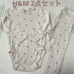 80㎝ 86㎝ 2点セット　H&M チェリー柄ロンパース　さくらんぼ　レギンス