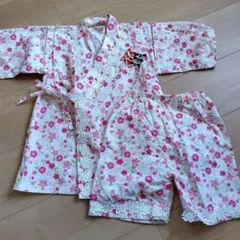 花柄ピンク甚平 120cm