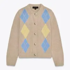ZARA アーガイル柄 ニットカーディガン
