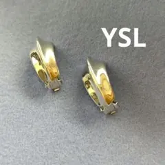 YSL イヴサンローラン　シルバー フープ型 クリップ式 イヤリング