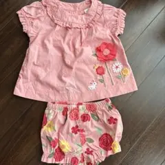 Gymboree ジンボリーベビー服 セットアップ 花柄 うさぎ ピンクのサムネイル
