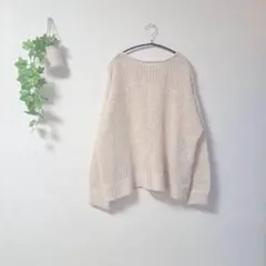 ［LOWRYS FARM］ベージュニット(F)/2way 羊毛使用✨