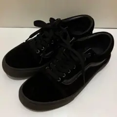 VANS old school 黒 ベロア レザーロゴ デラックス