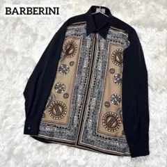 BARBERINI バロック調 ヨーロピアン 総柄 とろみ 長袖シャツ ブラック