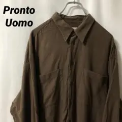 N-5218 Pronto Uomo ユーロ古着 イタリア製 長袖シャツ 2XL