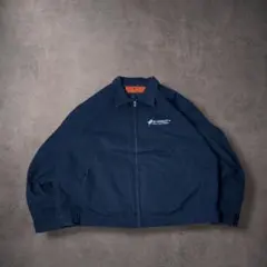 レッドキャップUSA製ワークジャケットネイビーロゴ刺繍XL90s古着ヴィンテージ