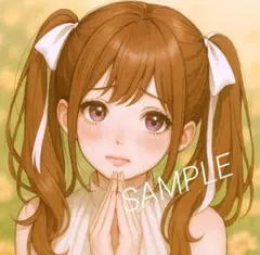 女の子 イラスト ツイン お願い おねだり かわいい 瞳 花 ハ No.150