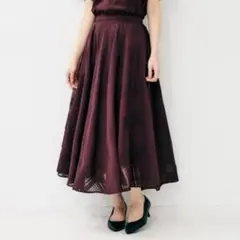 アンタイトル 【セットアップ可/後ろウエストゴム】シアーチェックスカート　04