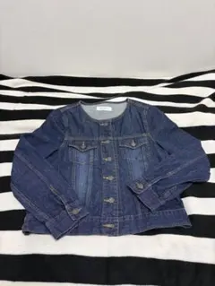 ノーカラーデニムジャケット