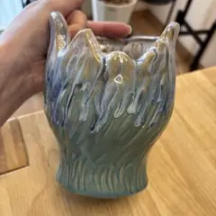 青緑グラデーション陶器植木鉢