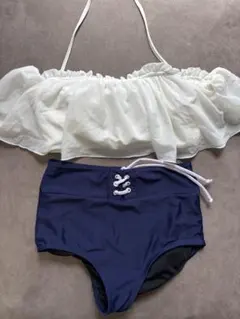 フリル付きオフショル水着