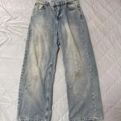 ZARA メンズ　ワイドストレートデニム　バギー　31W