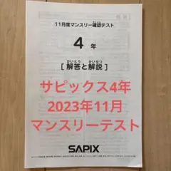 サピックスSAPIX4年 2023年11月マンスリーテスト原本②