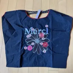 【新品未使用品】花柄　刺繍　Merci エコバッグ
