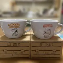 スヌーピー 陶器製　大きなカフェカップ 2個セット