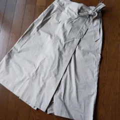 ウエストリボン ラップ風キュロット ベージュ　M ユニクロ