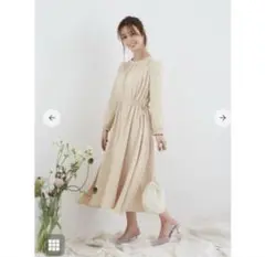 コヒナ cohina サイドリボンギャザーフレアワンピース