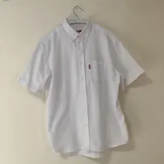 コンバース　メンズ　ボタンダウン半袖シャツ　白　L