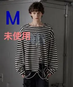 grancy 総柄ラインストーングラフィックロンT 新品未使用 ボーダー柄