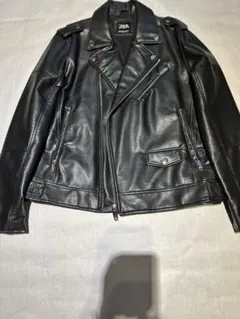 ZARA ブラック ダブルライダースジャケット