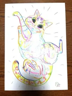 猫の絵 絵画 イラスト ドローイング - メルカリ