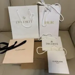 紙袋6枚セット ショッパー コスメデコルテ Dior ジルスチュアート ゲランのサムネイル