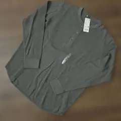 新品　タグ付き　UNIQLO ワッフルヘンリーネックTシャツ XL グレー