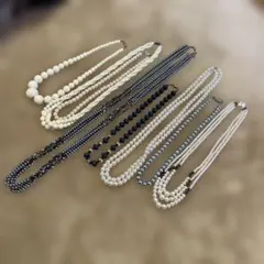 ネックレスセット ホワイト ネイビー グレー