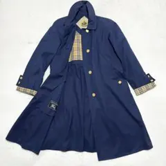 美品　Burberry ステンカラーコート　ビンテージ　ネイビー ノバチェック
