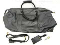 12-16-1 COACH オールドレザー ボストン ショルダー バッグ 鍵 黒