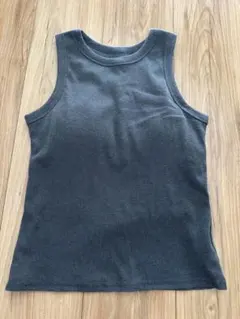 GRL リブ編み タンクトップ M ダークグレー アメスリ