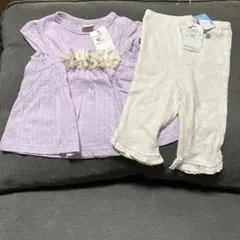 【新品未使用】プチマイン　トップスとボトムス セット 80・90