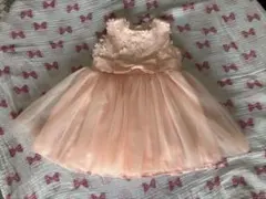 ベビードレス　ピンク フラワーレース 24m 80〜90cm