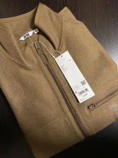 【完売】新品UNIQLO U ブラッシュドジャージーブルゾン L ブラウン