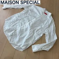 MAISON SPECIAL スタンドカラーシャツ　メゾンスペシャル　白　Mのサムネイル