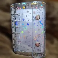 透明シール帳+リフィル20枚付き A7 6穴 クリアバインダー キラキラ 星