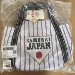 新品WBCグッズ　ミニバルーントートバッグ　ホワイト　ピンストライプ　侍ジャパン