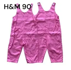 H&M ピンクオーバーオール 90 2枚セット