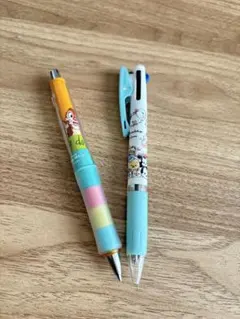 ディズニーキャラクター柄ボールペン、シャーペン 2本セット