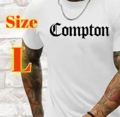 【王道ホワイト◎】ComptonロゴTシャツ Lサイズ