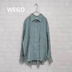WEGO ストライプ グリーン 長袖 シャツ 羽織