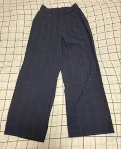 UNIQLO タックワイドパンツ　チェック柄 Sサイズ