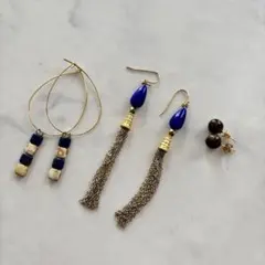 ハンドメイドピアス 3点セット