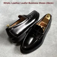 【超美品】REGAL リーガル コインローファー ガラスレザー 26cmブラック