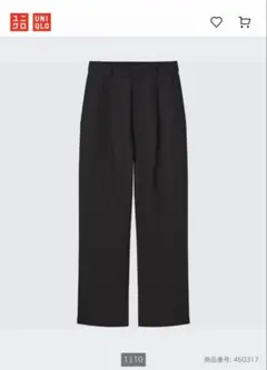 UNIQLO リネンブレンドタックワイドパンツ（丈標準67～69cm） Sサイズ